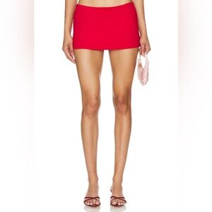 GUIZIO - Micro Mini Stretch Skirt in Red - Size Small